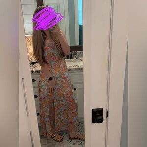 Strapless Floral Maxi Dress